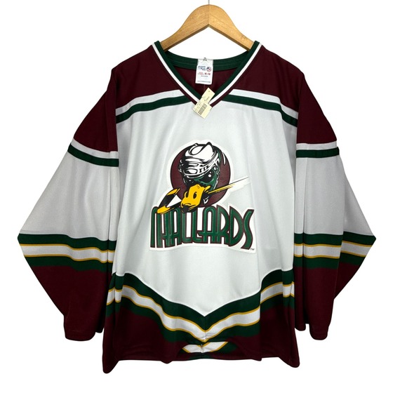 Vintage Quad City Mallards Hockey Jersey Mens Medium Athletic Knit Deadstock NWT - Picture 1 of 10